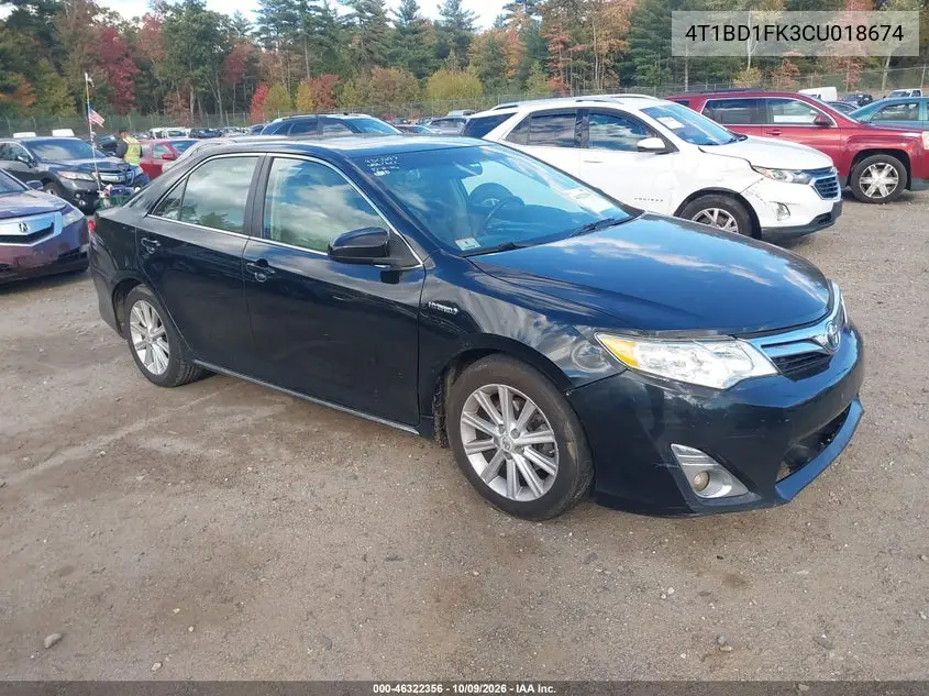 TOYOTA CAMRY 2012, VIN 4T1BD1FK3CU018674