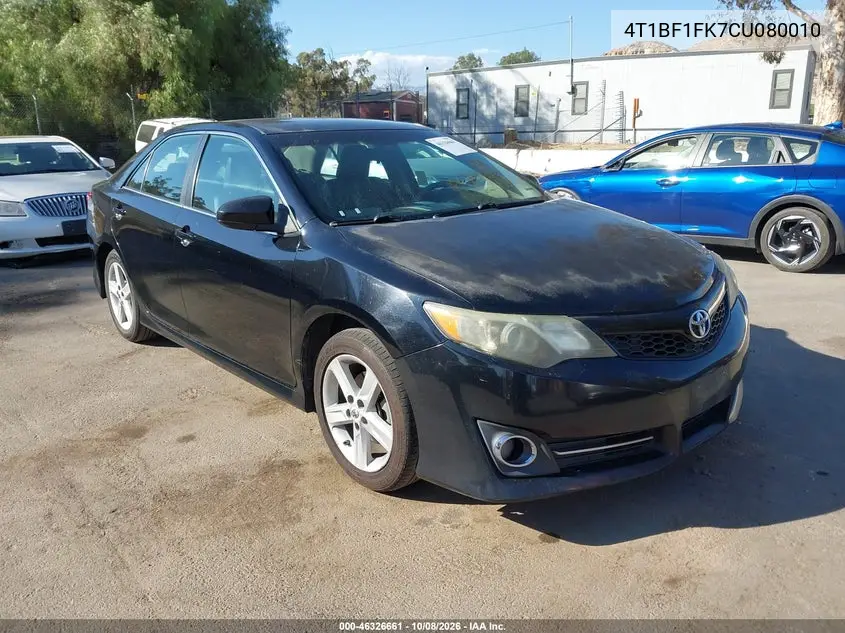 TOYOTA CAMRY 2012, VIN 4T1BF1FK7CU080010