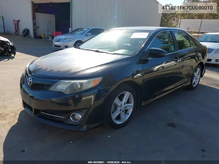 2012 TOYOTA CAMRY VIN 4T1BF1FK7CU080010 — фото 2