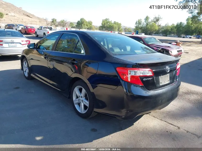2012 TOYOTA CAMRY VIN 4T1BF1FK7CU080010 — фото 3