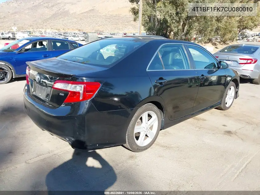 2012 TOYOTA CAMRY VIN 4T1BF1FK7CU080010 — фото 4