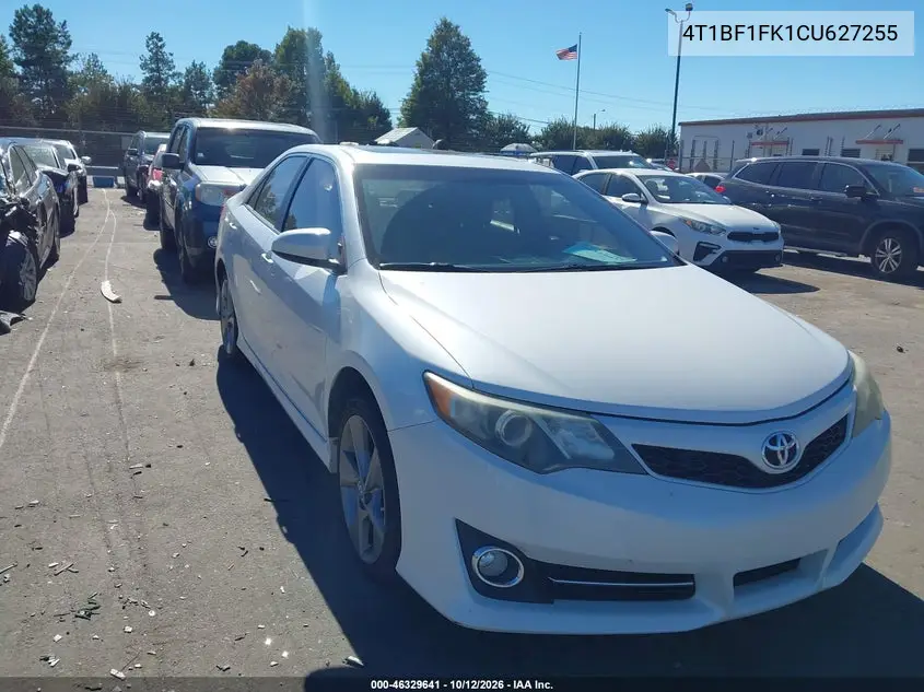 TOYOTA CAMRY 2012, VIN 4T1BF1FK1CU627255