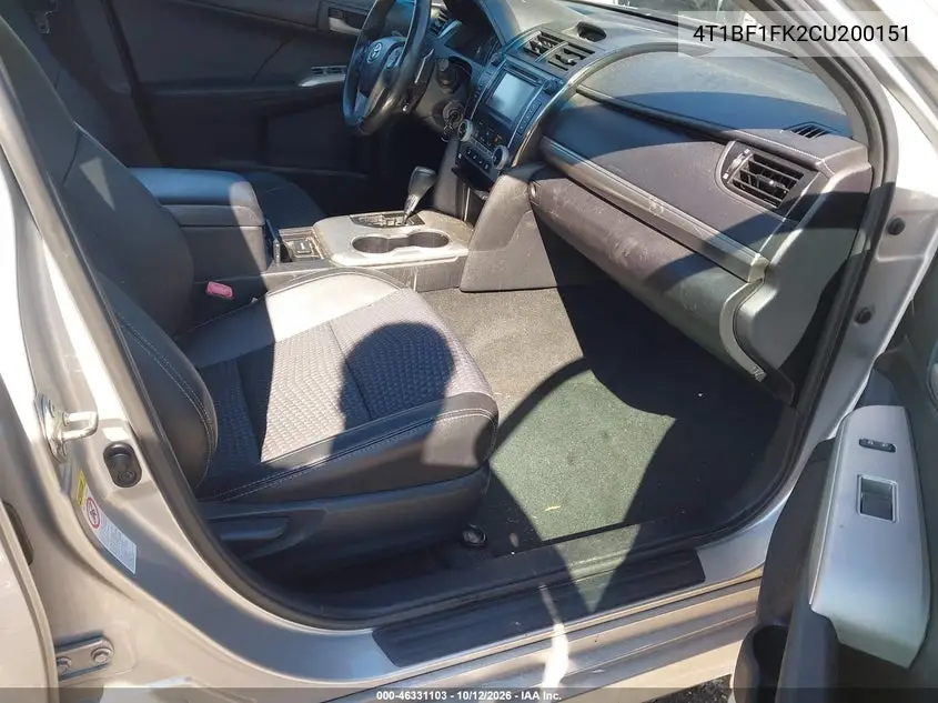2012 TOYOTA CAMRY VIN 4T1BF1FK2CU200151 — фото 5