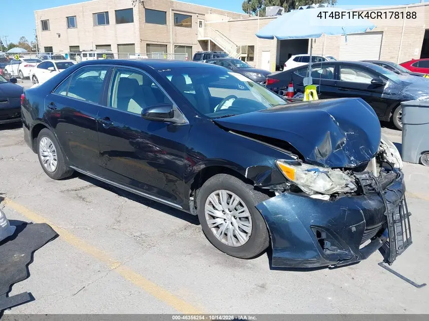 TOYOTA CAMRY 2012, VIN 4T4BF1FK4CR178188