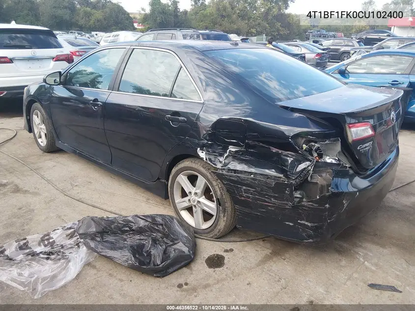 2012 TOYOTA CAMRY VIN 4T1BF1FK0CU102400 — фото 3
