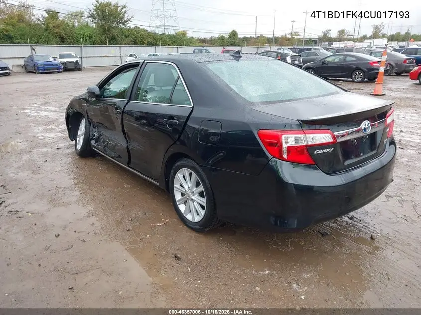 2012 TOYOTA CAMRY VIN 4T1BD1FK4CU017193 — фото 3