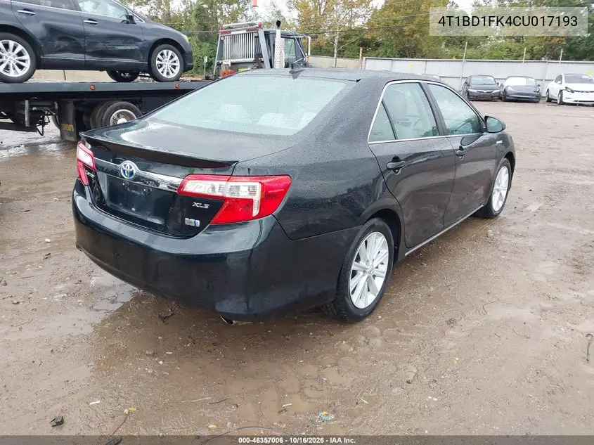 2012 TOYOTA CAMRY VIN 4T1BD1FK4CU017193 — фото 4