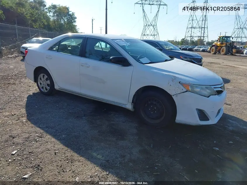 TOYOTA CAMRY 2012, VIN 4T4BF1FK1CR205864