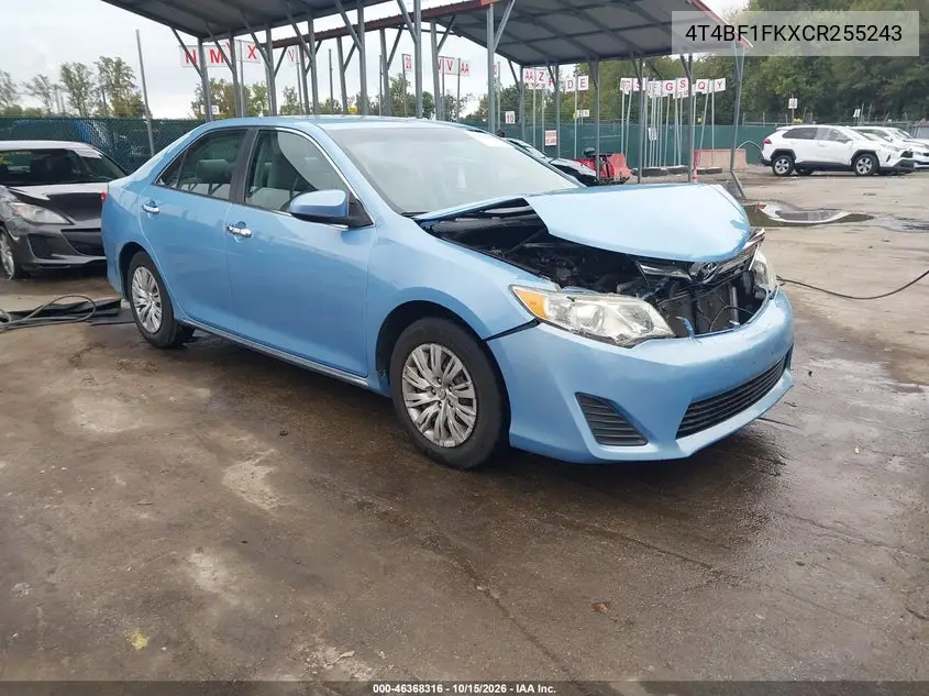 TOYOTA CAMRY 2012, VIN 4T4BF1FKXCR255243