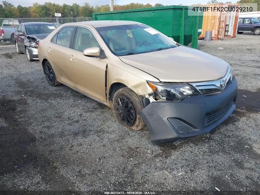 TOYOTA CAMRY 2012, VIN 4T1BF1FK2CU029210