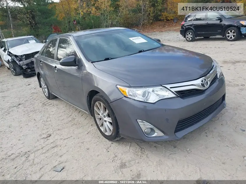 TOYOTA CAMRY 2012, VIN 4T1BK1FK4CU510524