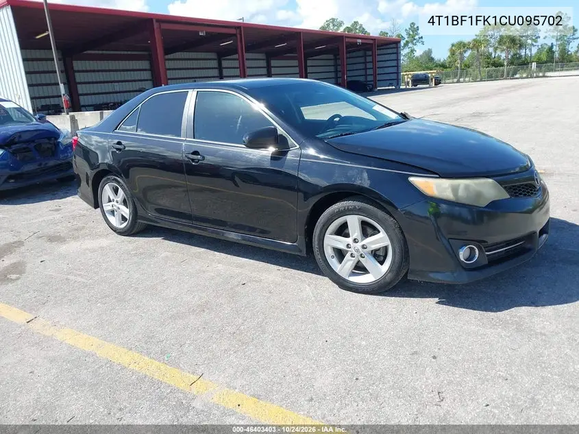 TOYOTA CAMRY 2012, VIN 4T1BF1FK1CU095702