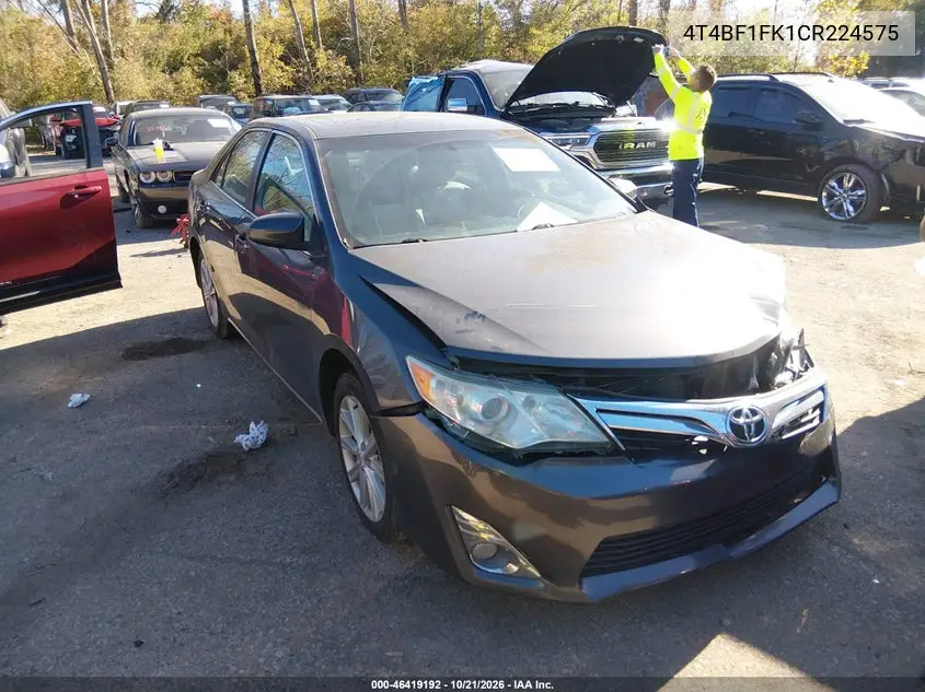 TOYOTA CAMRY 2012, VIN 4T4BF1FK1CR224575
