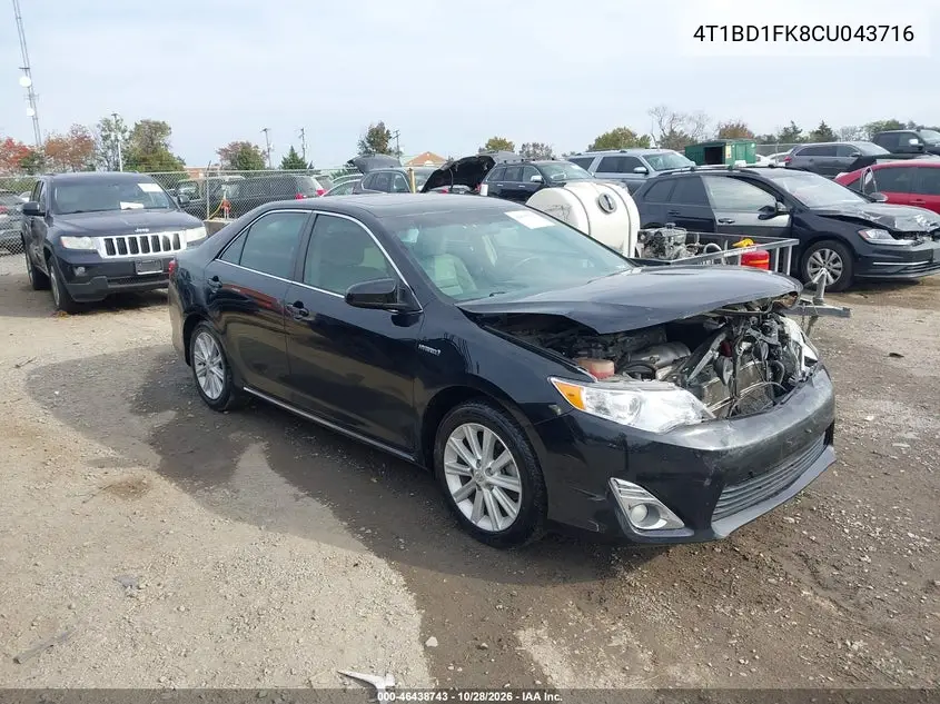 TOYOTA CAMRY 2012, VIN 4T1BD1FK8CU043716