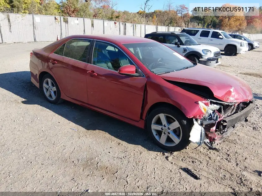 TOYOTA CAMRY 2012, VIN 4T1BF1FK0CU591171