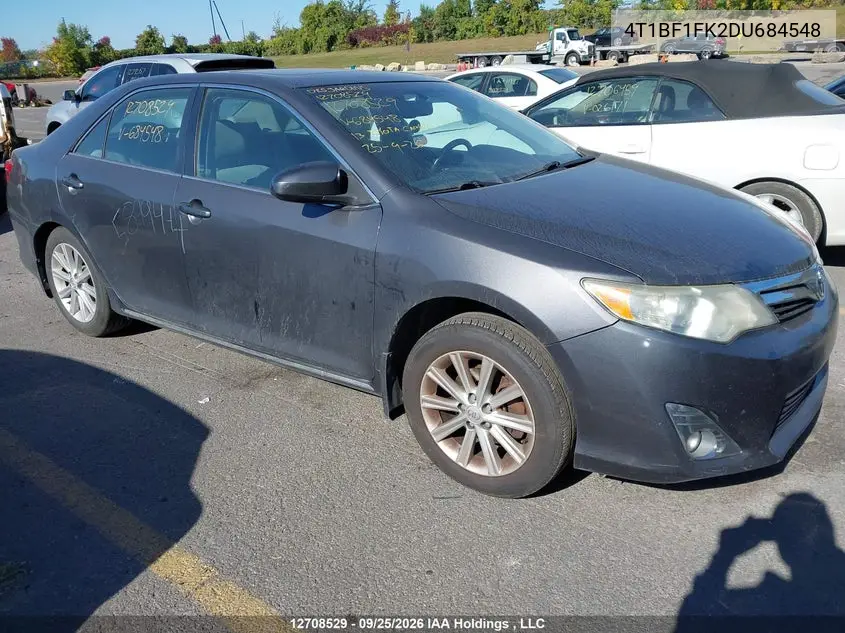 TOYOTA CAMRY 2013, VIN 4T1BF1FK2DU684548
