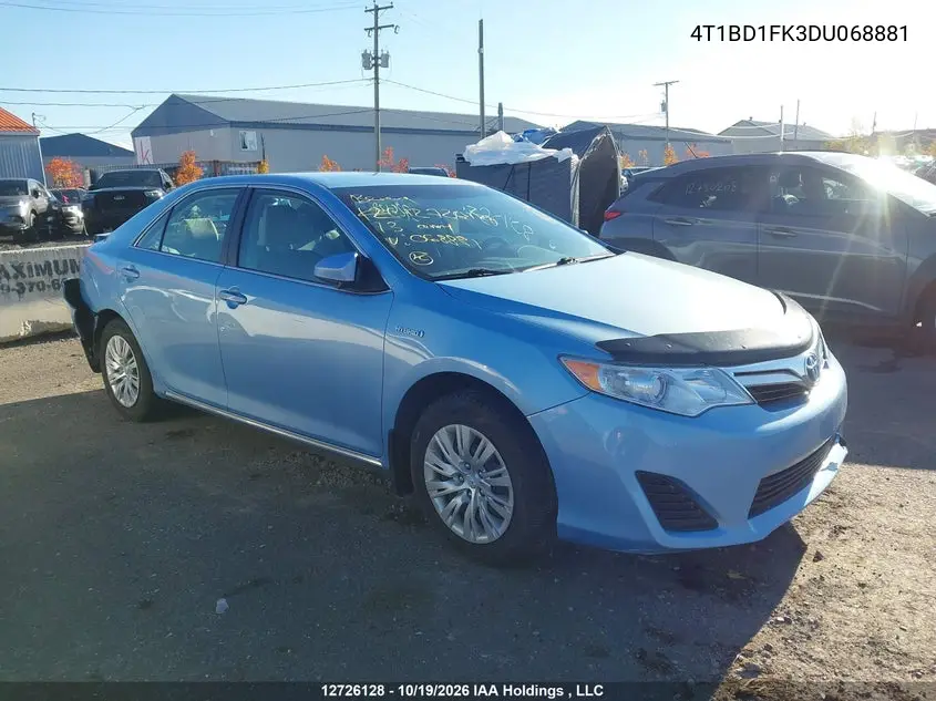 TOYOTA CAMRY 2013, VIN 4T1BD1FK3DU068881