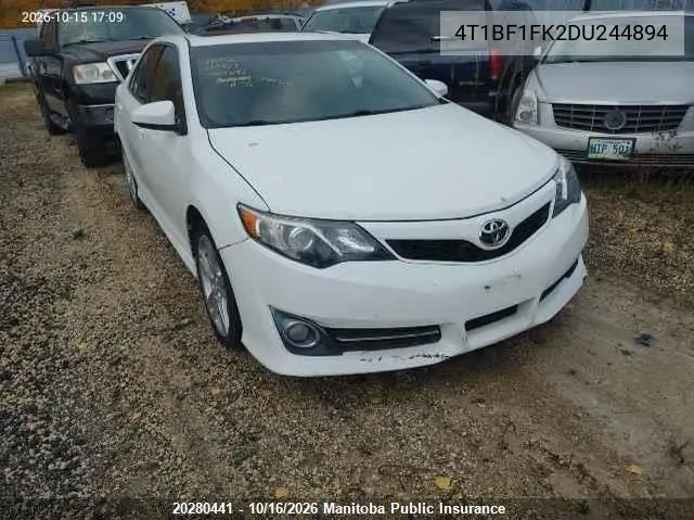 TOYOTA CAMRY 2013, VIN 4T1BF1FK2DU244894