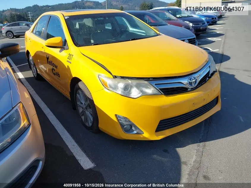 TOYOTA CAMRY 2013, VIN 4T1BD1FK6DU064307