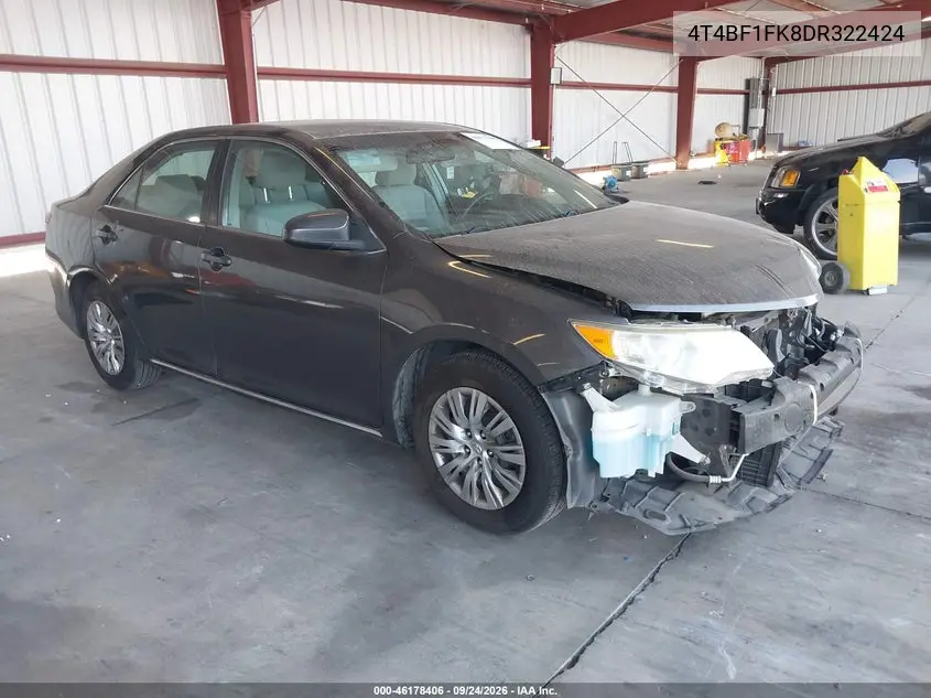 TOYOTA CAMRY 2013, VIN 4T4BF1FK8DR322424