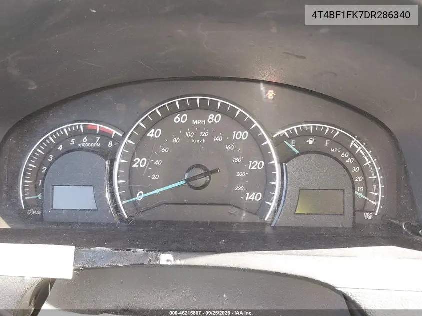 2013 TOYOTA CAMRY VIN 4T4BF1FK7DR286340 — фото 7