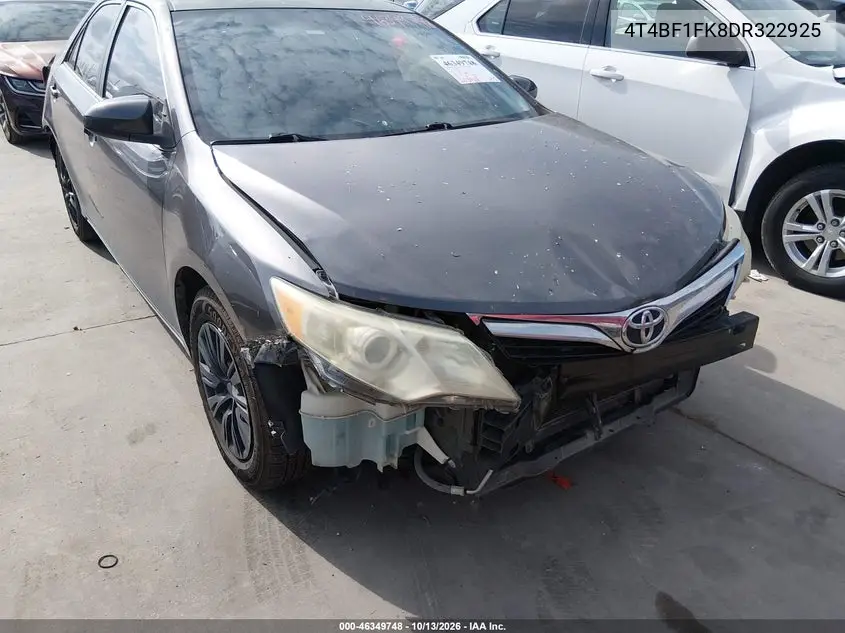 TOYOTA CAMRY 2013, VIN 4T4BF1FK8DR322925