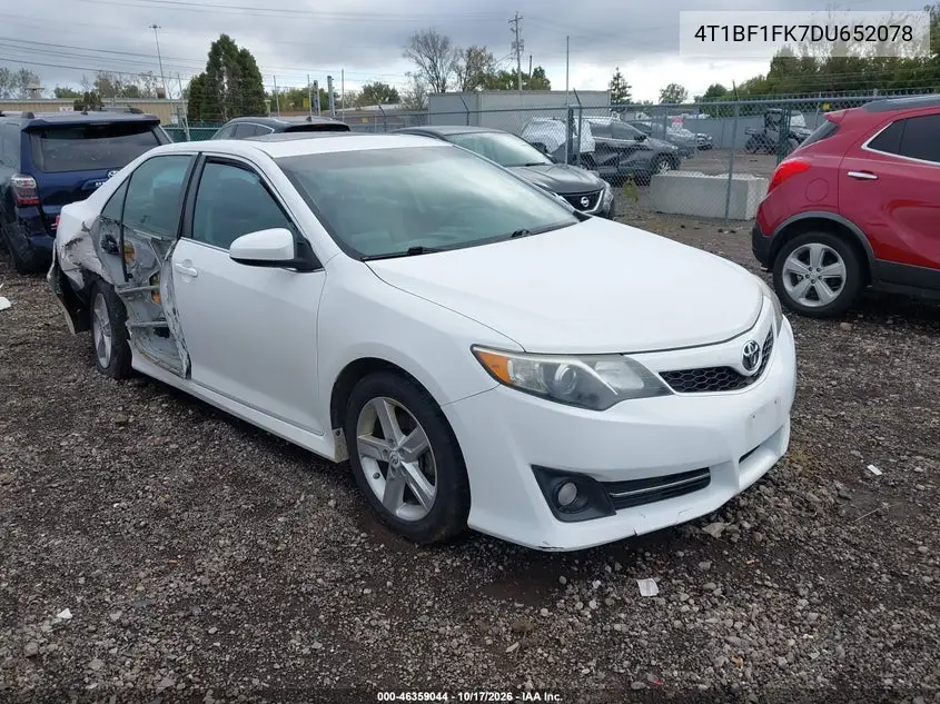 TOYOTA CAMRY 2013, VIN 4T1BF1FK7DU652078