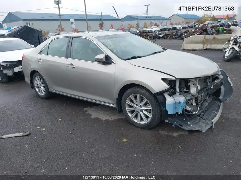 TOYOTA CAMRY 2014, VIN 4T1BF1FK2EU781363