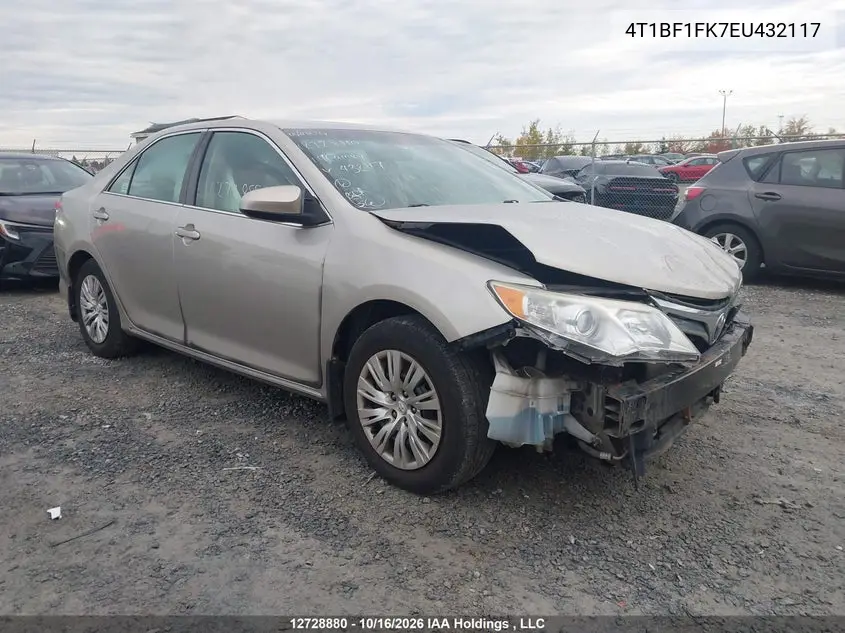TOYOTA CAMRY 2014, VIN 4T1BF1FK7EU432117