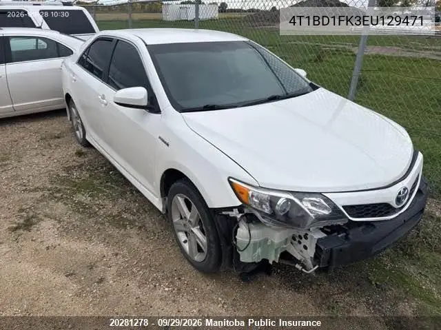 TOYOTA CAMRY 2014, VIN 4T1BD1FK3EU129471