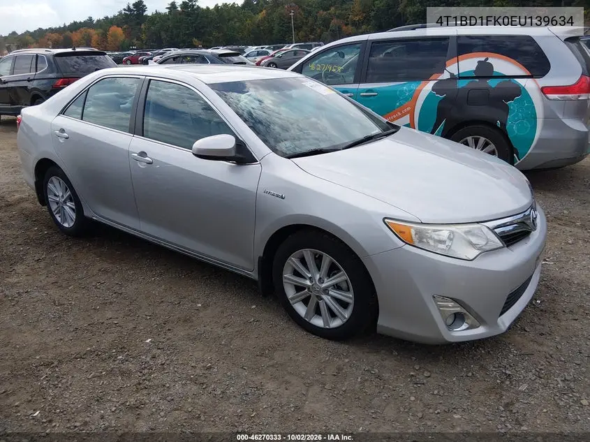TOYOTA CAMRY 2014, VIN 4T1BD1FK0EU139634