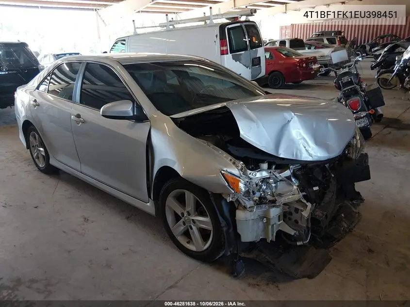 TOYOTA CAMRY 2014, VIN 4T1BF1FK1EU398451