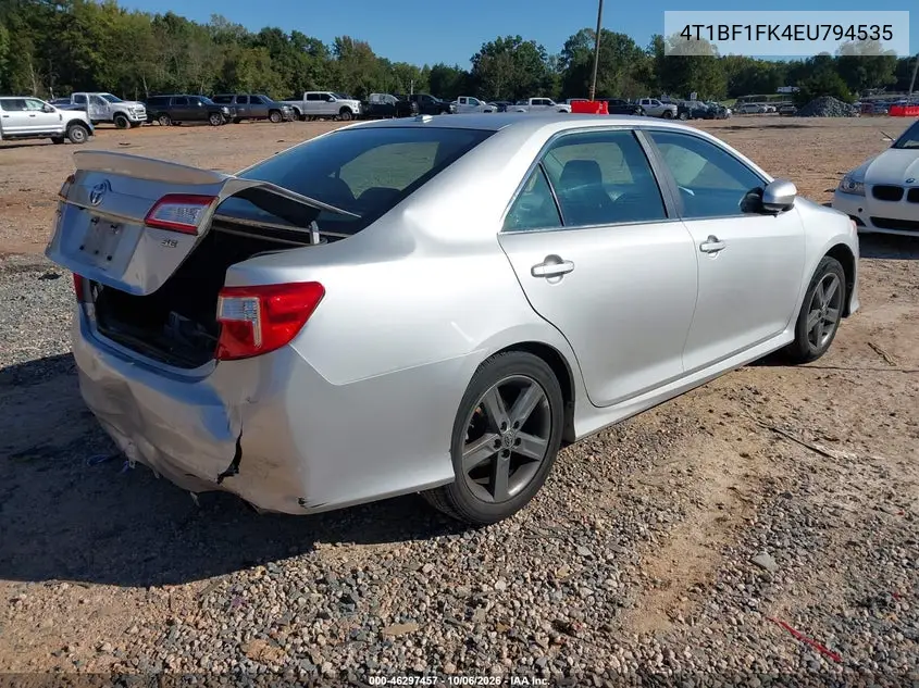 2014 TOYOTA CAMRY VIN 4T1BF1FK4EU794535 — фото 4