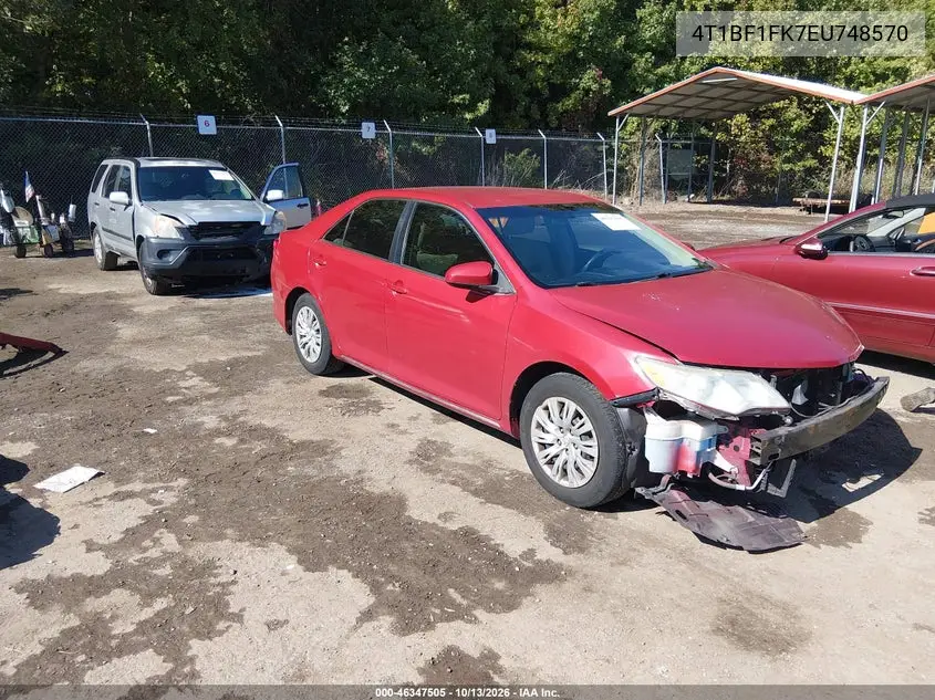 TOYOTA CAMRY 2014, VIN 4T1BF1FK7EU748570