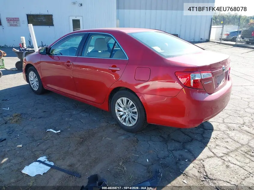 2014 TOYOTA CAMRY VIN 4T1BF1FK4EU768078 — фото 3
