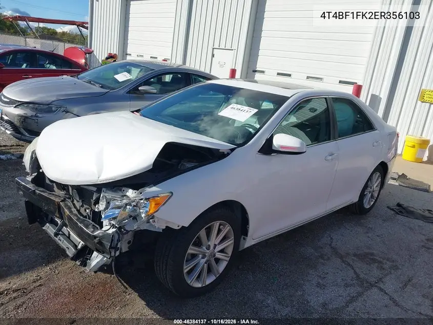 2014 TOYOTA CAMRY VIN 4T4BF1FK2ER356103 — фото 2