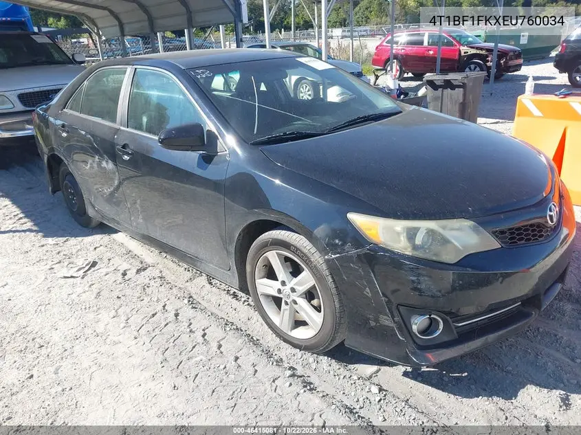 TOYOTA CAMRY 2014, VIN 4T1BF1FKXEU760034