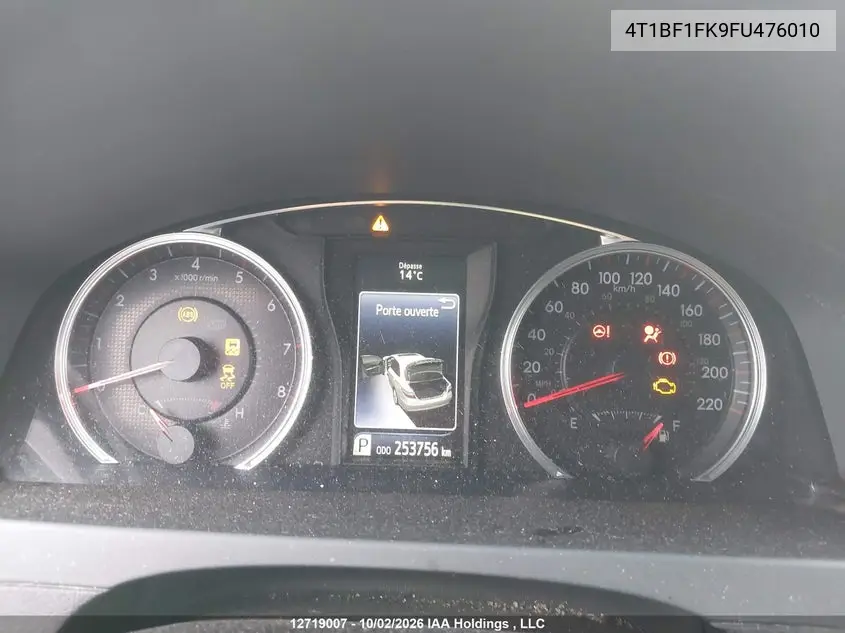 2015 TOYOTA CAMRY VIN 4T1BF1FK9FU476010 — фото 7