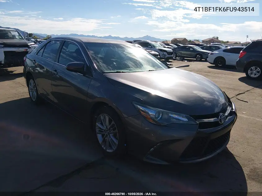 TOYOTA CAMRY 2015, VIN 4T1BF1FK6FU943514