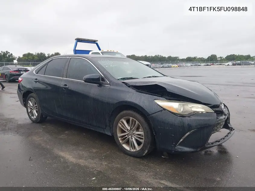 TOYOTA CAMRY 2015, VIN 4T1BF1FK5FU098848