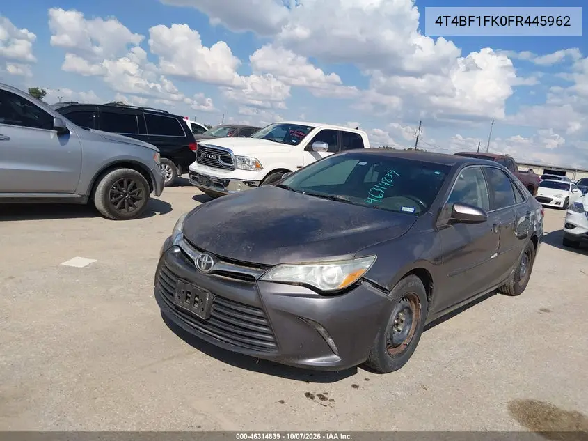 2015 TOYOTA CAMRY VIN 4T4BF1FK0FR445962 — фото 2