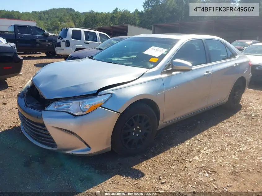 2015 TOYOTA CAMRY VIN 4T4BF1FK3FR449567 — фото 2
