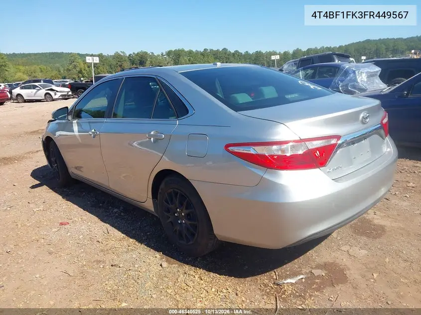 2015 TOYOTA CAMRY VIN 4T4BF1FK3FR449567 — фото 3