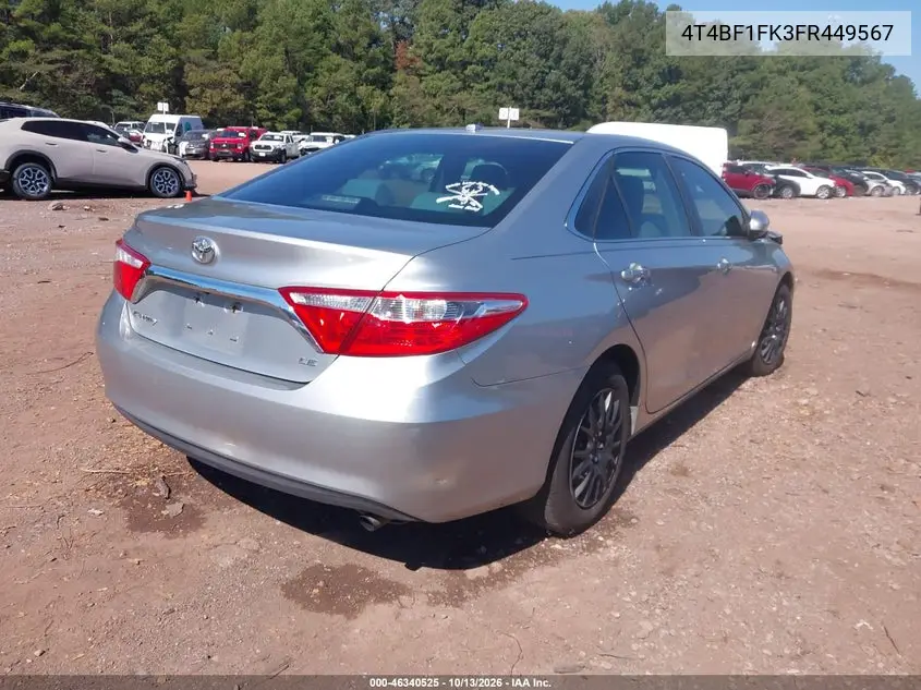 2015 TOYOTA CAMRY VIN 4T4BF1FK3FR449567 — фото 4