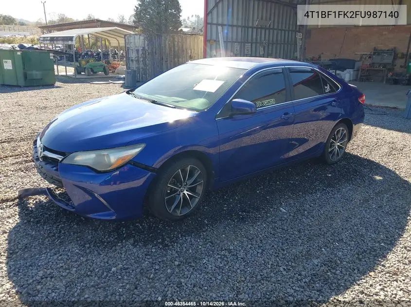 2015 TOYOTA CAMRY VIN 4T1BF1FK2FU987140 — фото 2