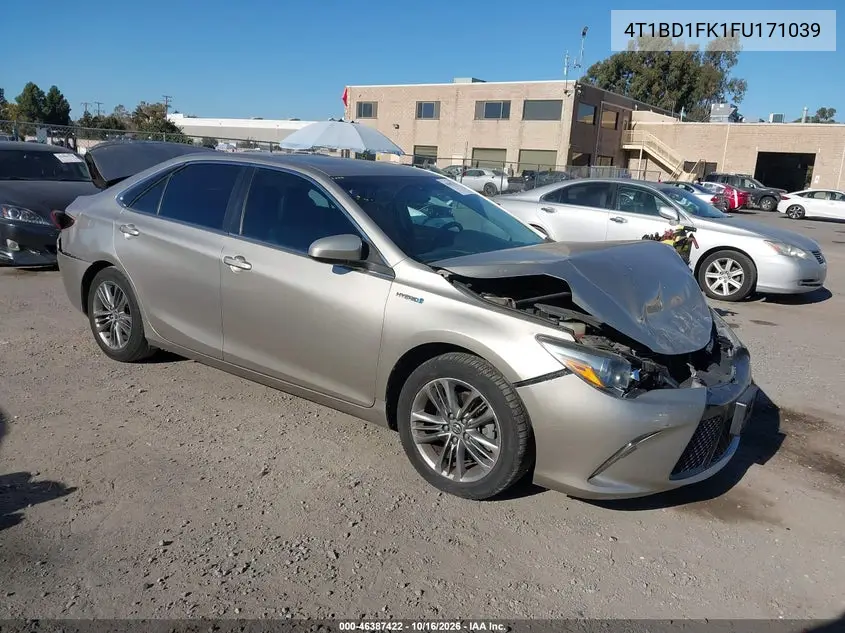 TOYOTA CAMRY 2015, VIN 4T1BD1FK1FU171039