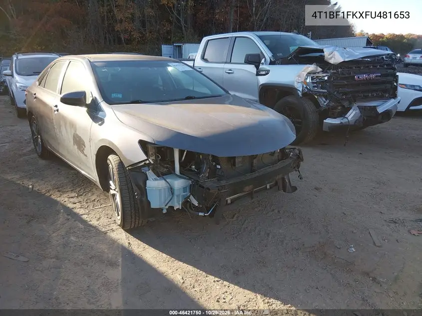 TOYOTA CAMRY 2015, VIN 4T1BF1FKXFU481653