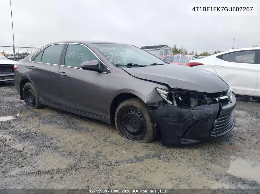 TOYOTA CAMRY 2016, VIN 4T1BF1FK7GU602267