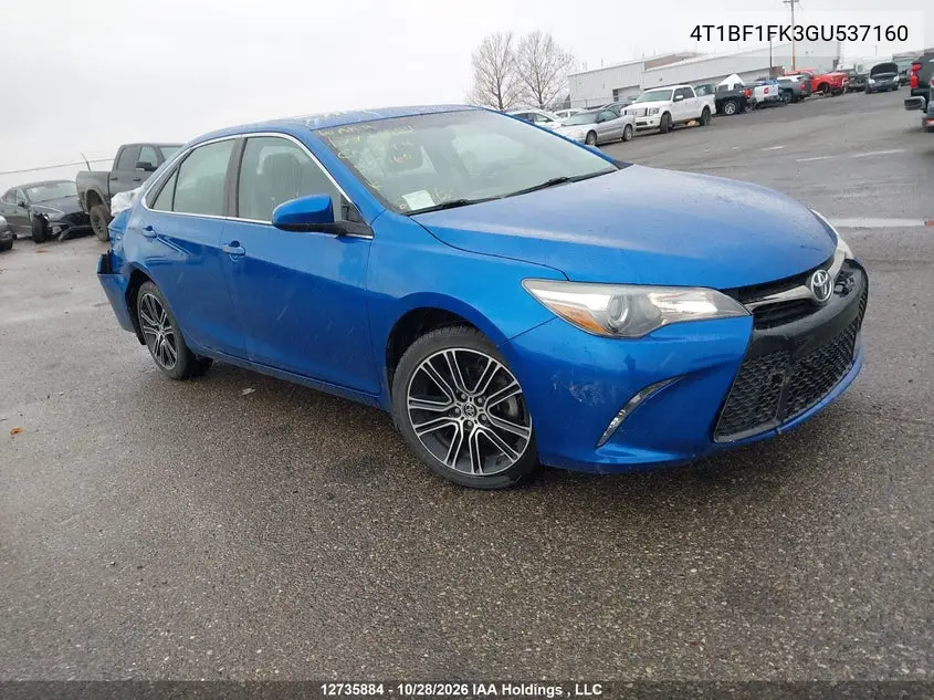 TOYOTA CAMRY 2016, VIN 4T1BF1FK3GU537160