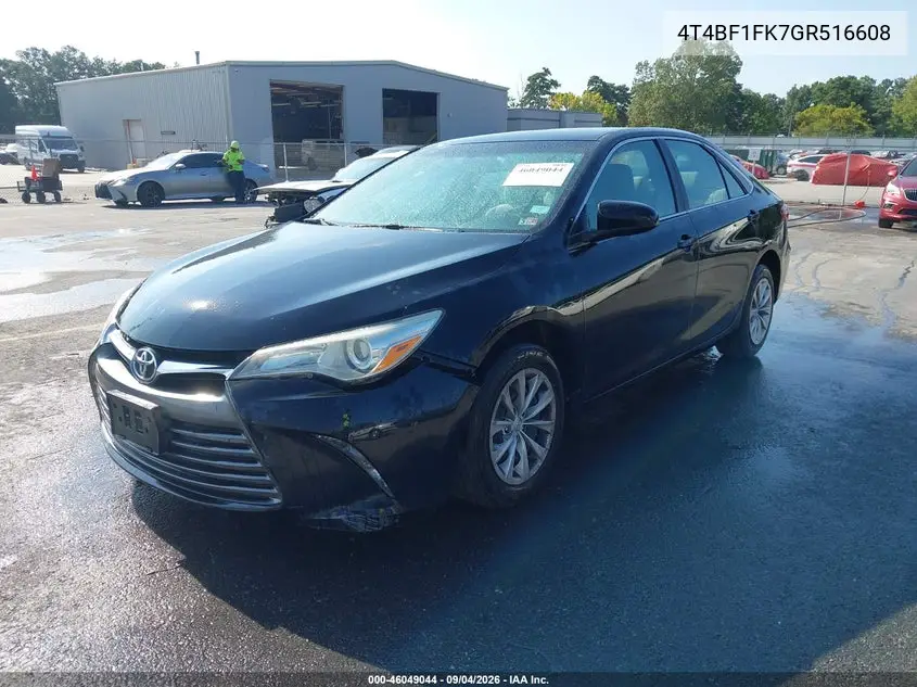 2016 TOYOTA CAMRY VIN 4T4BF1FK7GR516608 — фото 2